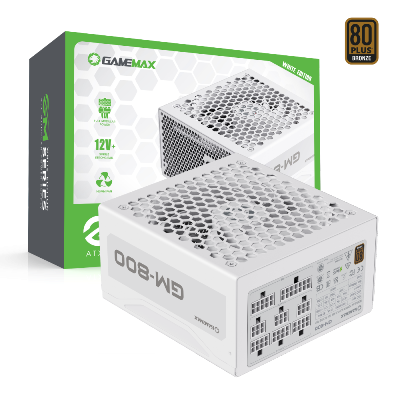 GameMax GM-800 White Power Supply Full Modular - White GameMax GM-800 White Power Supply Full Modular - White
